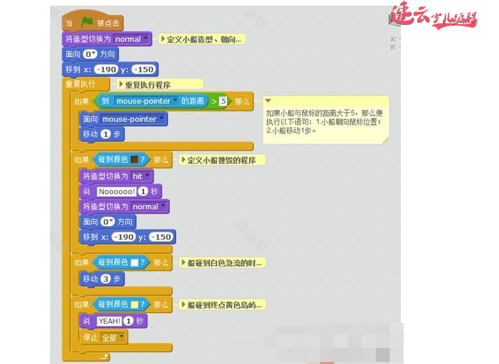 济南少儿编程：Scratch编程让孩子制作赛船游戏！~山东少儿编程~少儿编程(图17)